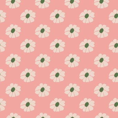 Retro moda çiçekleri pürüzsüz desen. Klasik çiçek arkaplanı. Soyut stil botanik duvar kağıdı. Kumaş, tekstil baskısı, ambalaj kağıdı, moda, iç mekan, kapak, illüstrasyon için tasarım