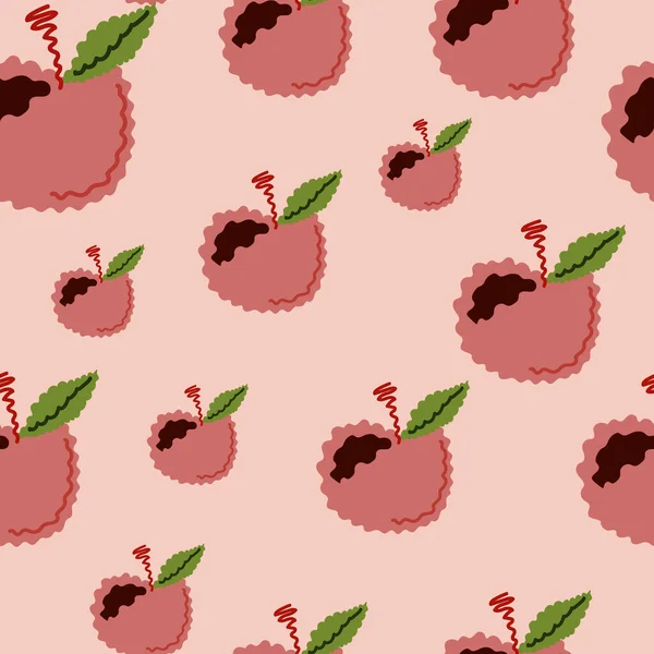 Αφηρημένα Φρούτα Μήλο Αδιάλειπτη Μοτίβο Διακόσμηση Φρούτων Σχεδιασμός Για Ύφασμα — Διανυσματικό Αρχείο