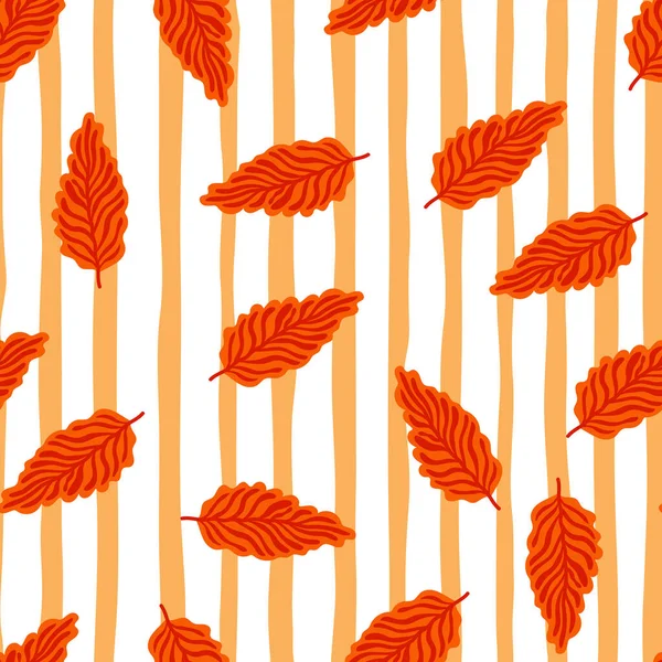 Абстрактные Осенние Листья Бесшовного Рисунка Простой Ботанический Лист Фона Ретро — стоковый вектор
