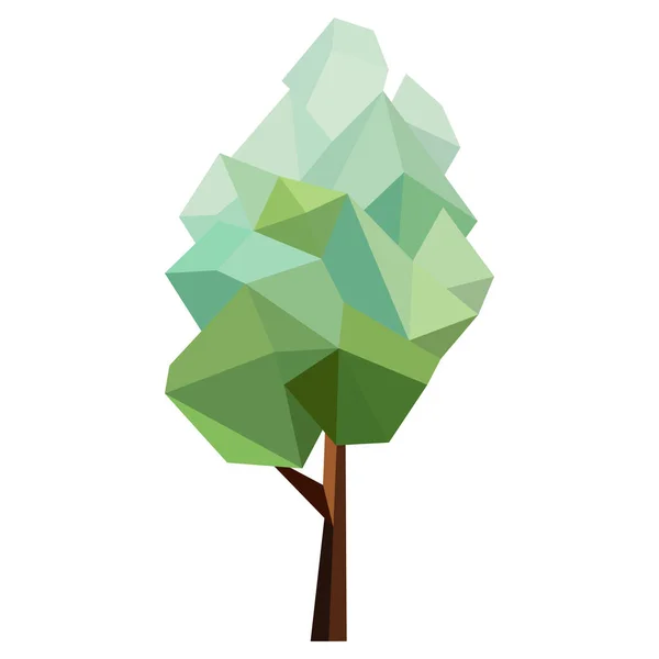 Абстрактно Низко Посаженное Дерево Геометрический Лесной Многоугольный Стиль Трехмерный Символ — стоковый вектор