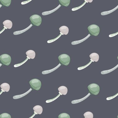 Zehirli mantarlı kusursuz desen. Sihirli sinek agarik duvar kağıdı. Baskı, tekstil, kumaş, moda, iç mekan ve ambalaj kağıdı için tasarlandı. Vektör illüstrasyonu