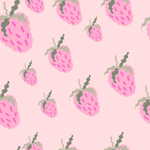 Χαριτωμένες Φράουλες Χωρίς Ραφή Ατελείωτο Φόντο Φράουλα Χειροποίητα Φρούτα Ταπετσαρία — Διανυσματικό Αρχείο