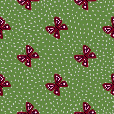 Basit, biçimlendirilmiş, pürüzsüz kelebekler. Uçan böcek izi. Kumaş, tekstil baskısı, ambalaj kağıdı, kapak, poster tasarımı. Vektör illüstrasyonu