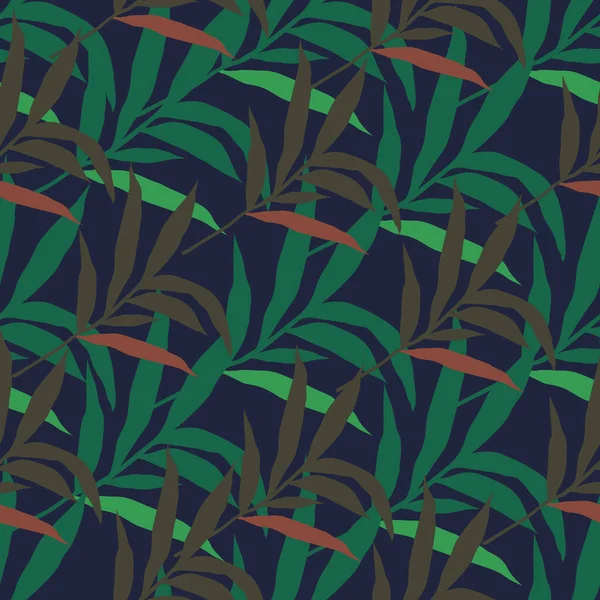 Abstraktes Dschungelpalmenblatt Mit Nahtlosem Muster Stilisierte Tropische Palmblätter Tapete Design — Stockvektor