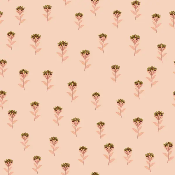 Fleur Créative Stylisé Motif Sans Couture Illustration Botanique Dessinée Main — Image vectorielle