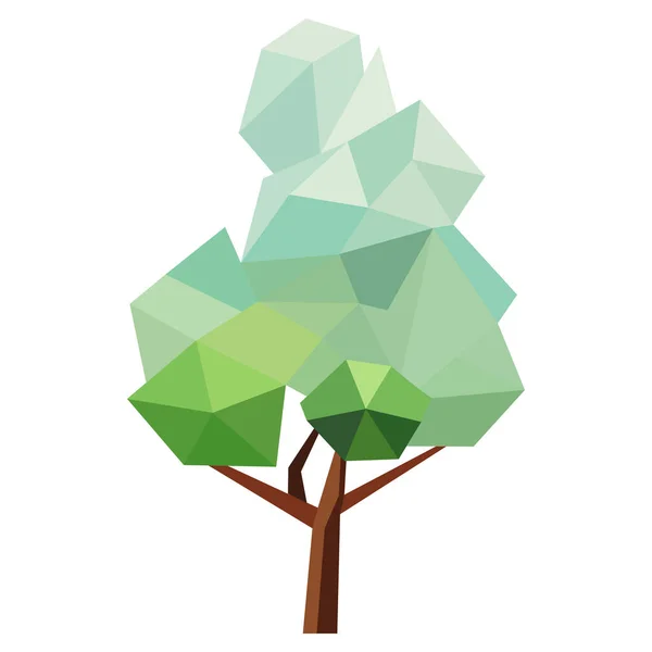 Abstract Low Poly Tree Icon Isolated Geometric Forest Polygonal Style — Stock Vector