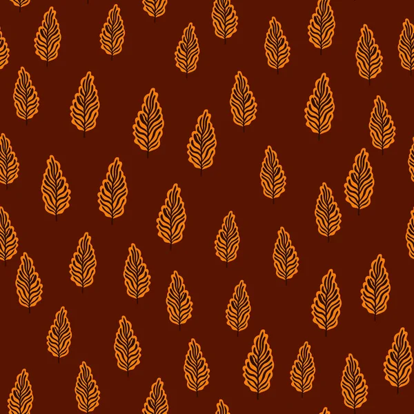 Abstract Autumn Leaves Seamless Pattern Simple Botanical Leaf Background Retro — Stock Vector