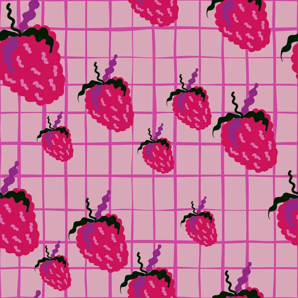 Χαριτωμένες Φράουλες Χωρίς Ραφή Ατελείωτο Φόντο Φράουλα Χειροποίητα Φρούτα Ταπετσαρία — Διανυσματικό Αρχείο