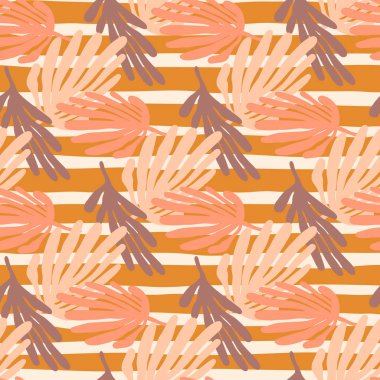 Tropik yapraklar arka planda. Matisse dekorasyon duvar kağıdına ilham verdi. Basit organik şekilli, kusursuz desen. Çiçek arkaplanı. Kumaş, tekstil baskısı, yüzey, ambalaj, kapak için tasarım.