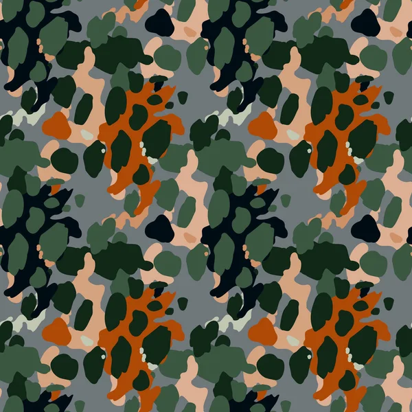 Criativa Abstrato Leopardo Pele Sem Costura Padrão Fundo Camuflagem Texturizado — Vetor de Stock