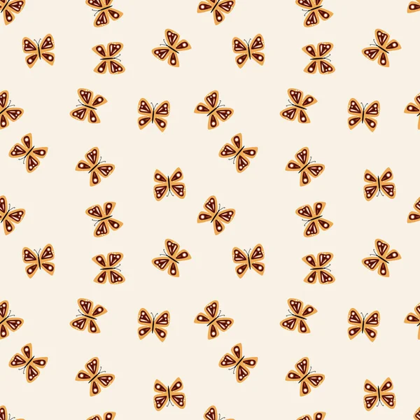 Einfache Stilisierte Schmetterlinge Nahtloses Muster Fliegender Insektenabdruck Design Für Stoff — Stockvektor