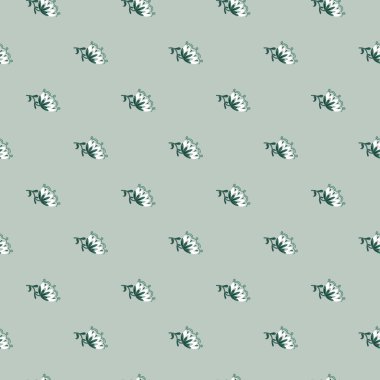 Şekillendirilmiş yaban çiçeği pürüzsüz desen. Dekoratif saf çiçek botanik geçmişi. Kumaş tasarımı, tekstil baskısı, ambalaj kağıdı, kapak için. Vektör illüstrasyonu