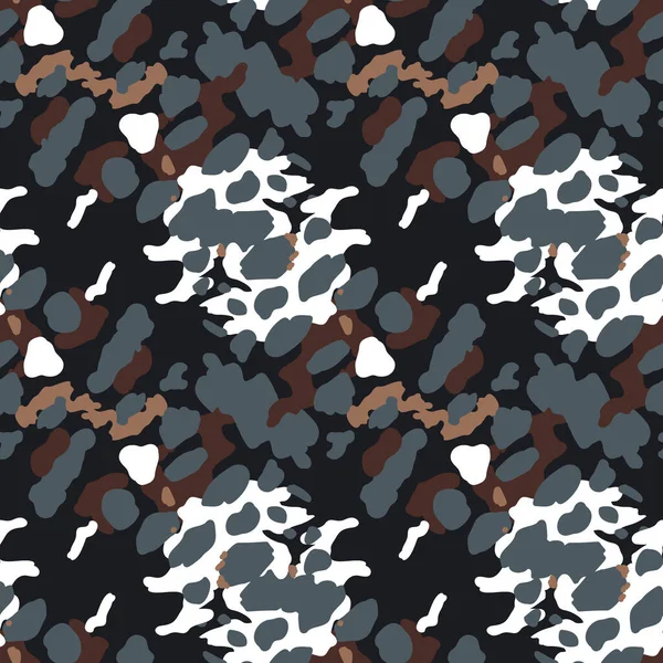 Kreativ Abstrakt Leopard Hud Sömlöst Mönster Texturerad Kamouflage Bakgrund Trendig — Stock vektor