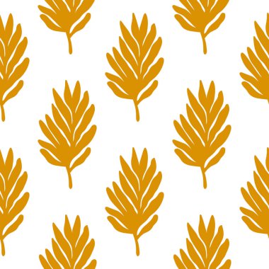 Tropikal yapraklar pürüzsüz. Çiçek arkaplanı. Matisse dekorasyon duvar kağıdına ilham verdi. Basit organik şekilli arka plan. Kumaş, tekstil baskısı, yüzey, ambalaj, kapak için tasarım.