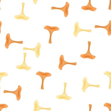 Zehirli mantarlar dikişsiz desen. Sihirli sinek agarik duvar kağıdı. Baskı, tekstil, kumaş, moda, iç mekan ve ambalaj kağıdı için tasarlandı. Vektör illüstrasyonu