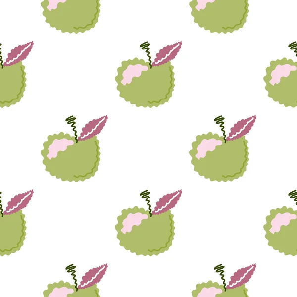 苹果果实无缝图案 水果装饰品 面料设计 纺织品印花 古董矢量图解 — 图库矢量图片