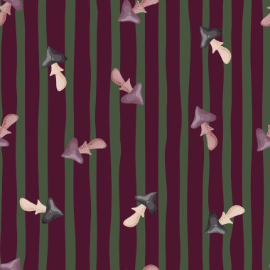 Psikedelik mantarlar kusursuz desen. Sihirli sinek agarik duvar kağıdı. Baskı, tekstil, kumaş, moda, iç mekan ve ambalaj kağıdı için tasarlandı. Vektör illüstrasyonu