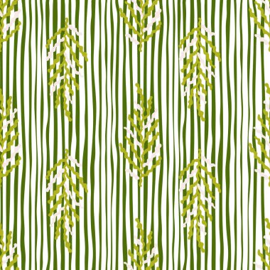 Soyut deniz yosunu arka planı. Organik eğreltiotu kusursuz izler bırakır. Basit bir botanik geçmişi var. Dekoratif orman yaprağı duvar kağıdı. Kumaş tasarımı, tekstil baskısı, ambalaj kağıdı, kapak.