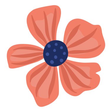 El çizimi çiçek illüstrasyonu. Bahar ve yaz çiçeklerine odaklı basit ama zarif botanik sanatı dekoratif arka planlar ve simgeler için idealdir..