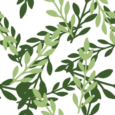 Zarif botanik duvar kâğıdında kusursuz bir yaprak ve çiçek deseni var. Bahar ve yaz modası, tekstil tasarımları ve dekoratif sanatlar için ideal.