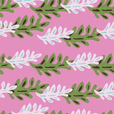 Bitkisel arkaplan yaprakları ve çiçek elementleri, bahar ve sonbahar dekorları için doğa ve sanatı harmanlayan.