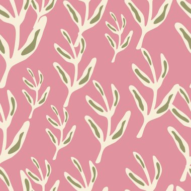 Zarif dikişsiz yaprak deseni, tekstil ve duvar kağıtları için ideal, doğanın güzelliğini modern, dekoratif bir tasarım ile harmanlamak..