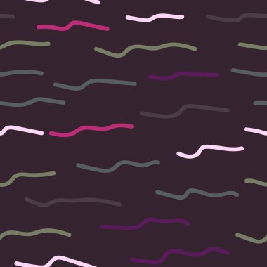 Mor ve pembe dalgalı çizgiler pürüzsüz desen. Basit karalama zig-zag soyut çizim.