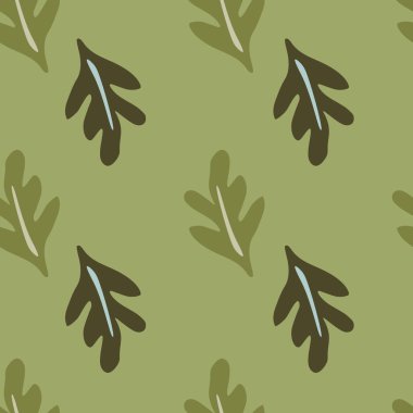 Zarif dikişsiz yaprak desenleri, klasik bir dokunuşla, yeşil yapraklar, dallar. Vektör biçiminde modern botanik illüstrasyon