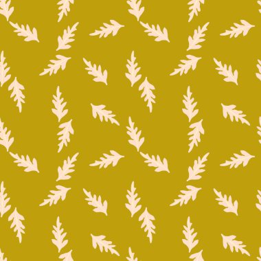 Moda ve dekorasyonda çeşitli tasarım uygulamaları için doğa temalı kusursuz arkaplan, karalama sanatı ve botanik unsurların harmanlanması.