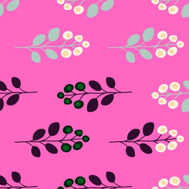 El yapımı taç yaprakları ve yapraklarla romantik ve parlak desenli, bahar ve yaz tekstil tasarımları için mükemmel..