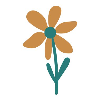 Düz, basit bir şekilde parlak ve taze papatya çiçeği vektörü.