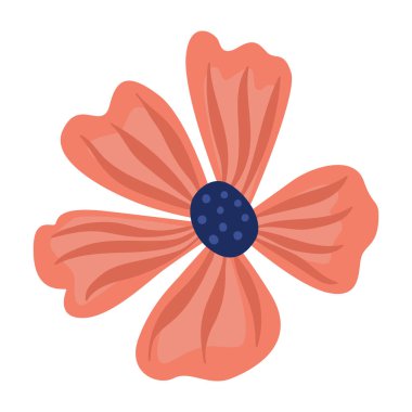 El çizimi çiçek illüstrasyonu. Bahar ve yaz çiçeklerine odaklı basit ama zarif botanik sanatı dekoratif arka planlar ve simgeler için idealdir..