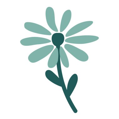 Düz, basit bir şekilde parlak ve taze papatya çiçeği vektörü.