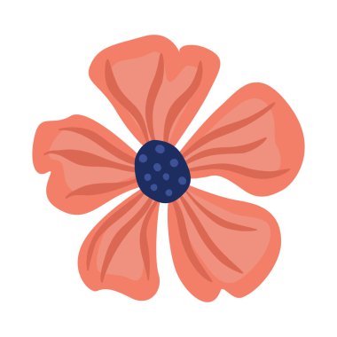 El çizimi çiçek illüstrasyonu. Bahar ve yaz çiçeklerine odaklı basit ama zarif botanik sanatı dekoratif arka planlar ve simgeler için idealdir..