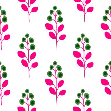 El yapımı taç yaprakları ve yapraklarla romantik ve parlak desenli, bahar ve yaz tekstil tasarımları için mükemmel..