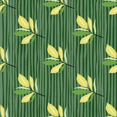 Doğadan esinlenilmiş tasarım için dikey çizgileri olan yapraksız, dikişsiz tekstil deseni. Kumaş, ambalaj kağıdı, moda, iç mekan ve kapak için tasarım. Botanik vektör illüstrasyonu