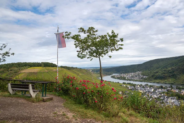 Panoramiczny Widok Punktu Widzenia Winningen Moselle Niemcy — Zdjęcie stockowe