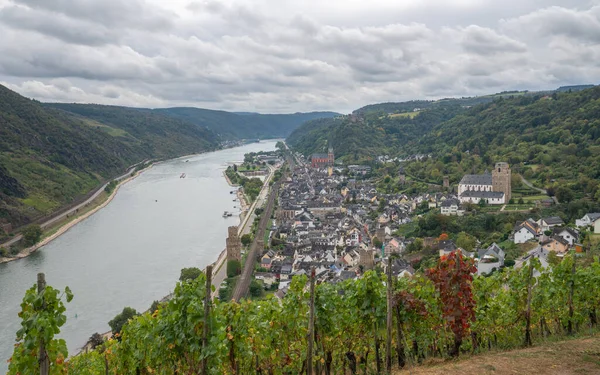 Panoramabild Von Oberwesel Rhein Rheintal Deutschland — Stockfoto
