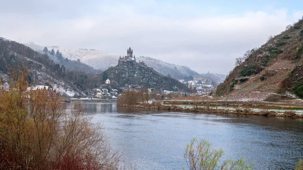 Cochem Germany December 2022 Panoramic Image Cochem Cold Und Foggy Stock Photo