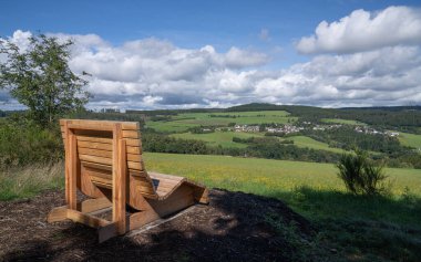 Vulkan Eifel, Rhineland-Palatinate, Almanya 'daki manzaranın panoramik görüntüsü