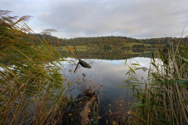 Vulkan Eifel, Rhineland-Palatinate, Almanya 'daki manzaranın panoramik görüntüsü