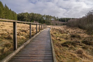 Dahlem, Eifel, Kuzey Ren Vestfalyası yakınlarındaki manzaranın panorama görüntüsü, Almanya