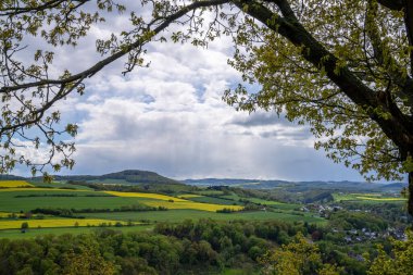Panoramic image of Brohl valley, Eifel, Rhineland-Palatinate, Germany clipart