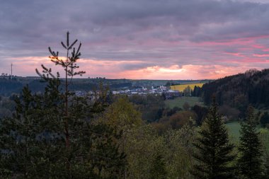 Eifel, Rhineland-Palatinate, Almanya 'daki panoramik manzara