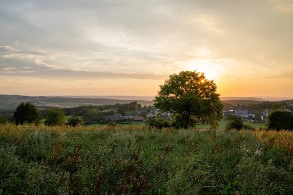 stock image Panoramic image of beautiful landscape close to Mechernich, Eifel, North Rhine Westphalia, Germany