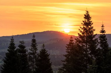 Vulkan Eifel, Rhineland-Palatinate, Almanya 'daki manzaranın panoramik görüntüsü