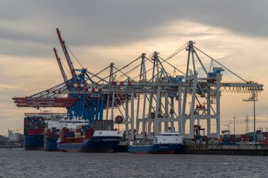 Hamburg, Almanya - 17 Ekim 2024: Hamburg Limanı 17 Ekim 2024