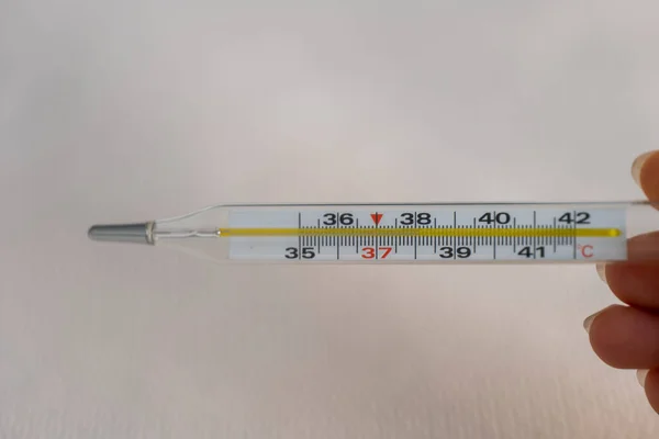 thermometer with a temperature of a medical test