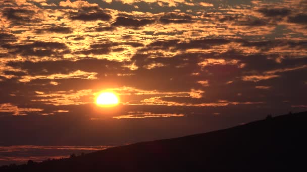 Pôr Sol Nascer Sol Vista Nublada Nas Montanhas Paisagem Nuvens — Vídeo de Stock