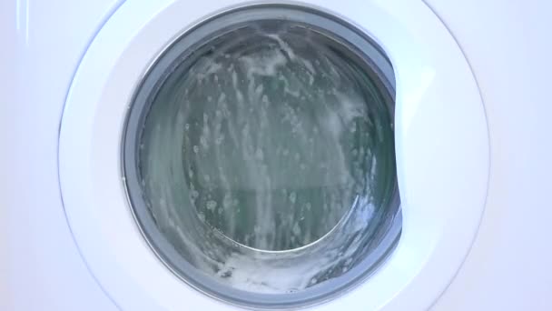 Laundry Machine Mencuci Disinfektan Membersihkan Pakaian Bekerja Laundromat Memindai Vat — Stok Video